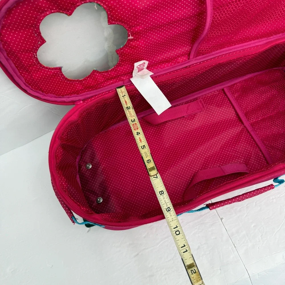 My Life As Doll Carrier Carrying Case Pink Floral Rolling Suitcase Travel Bag